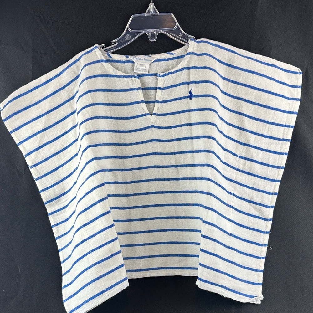 Ralph Lauren White and Blue Striped Cover Up/Blouse - Girls 18 month